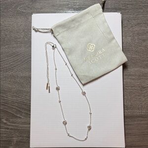 Kendra Scott Silver Necklace with Crystal Accents